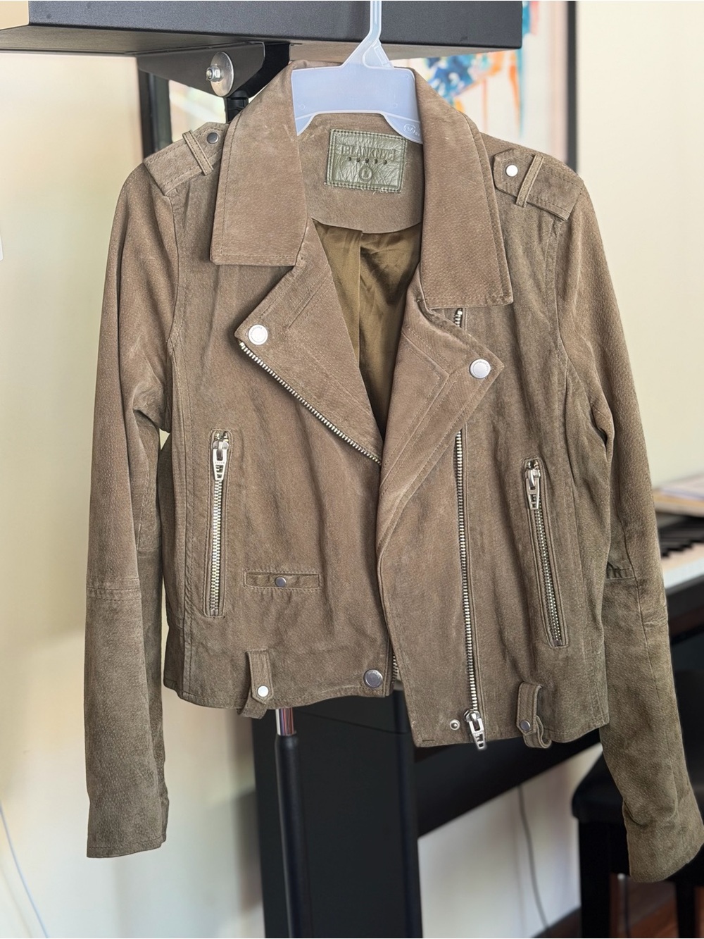 Blank NYC Suede Moto Jacket - Olive